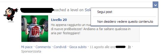 Con un clic possiamo essere noi a valutare i contenuti presenti su Facebook
