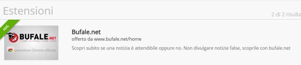 estensione bufale net per chrome