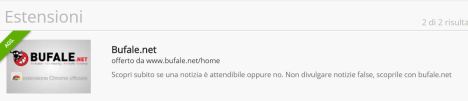 estensione bufale net per chrome