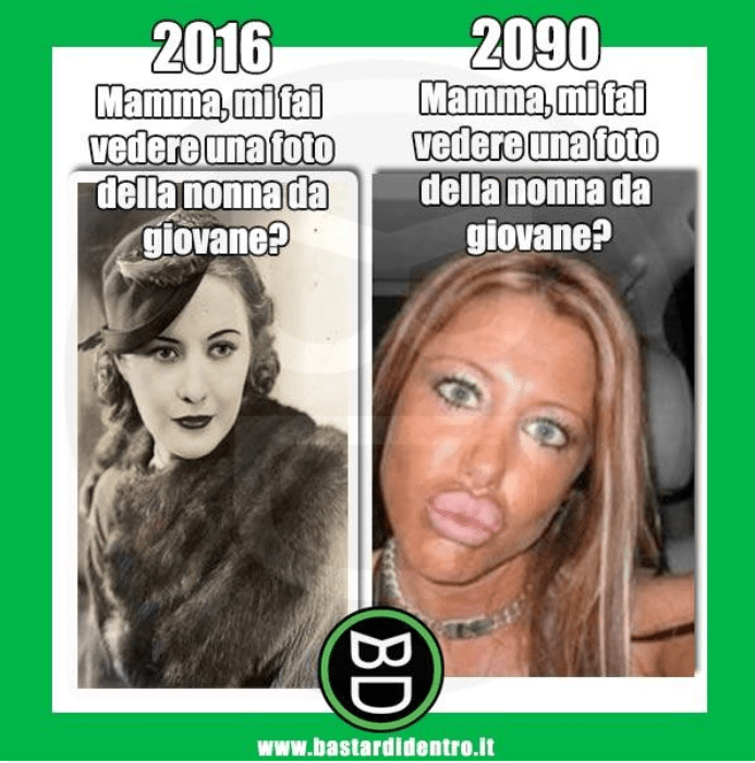 parodia selfie nonna vecchia e nuova