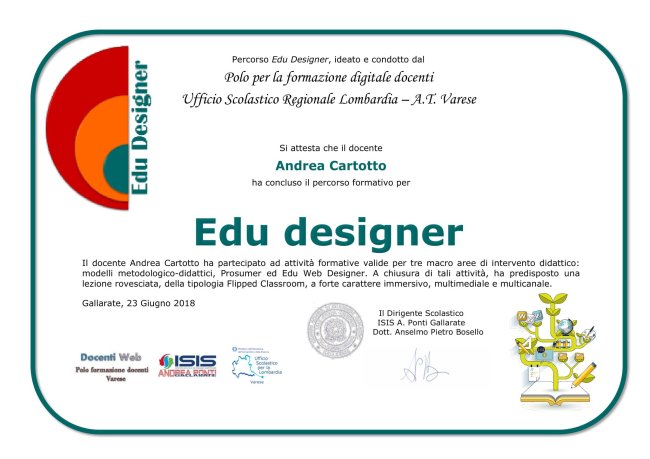 attestato edu designer