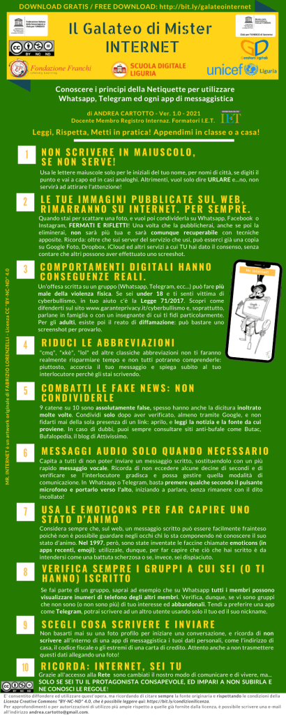 nuova versione del Galateo di Mister Internet dedicata a Whatsapp e Telegram